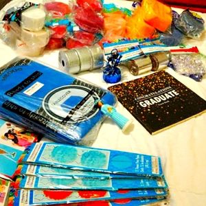 Party Supplies.As is. most of supplies are new.  Crepe Streamers are faded.